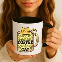 A Good Day Starts With Coffee And Cat Funny Coffee Mug thumb 3
