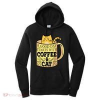 A Good Day Starts With Coffee And Cat Funny Women's Hoodie thumb 0