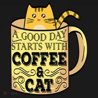 A Good Day Starts With Coffee And Cat Funny Mousepad thumb 1
