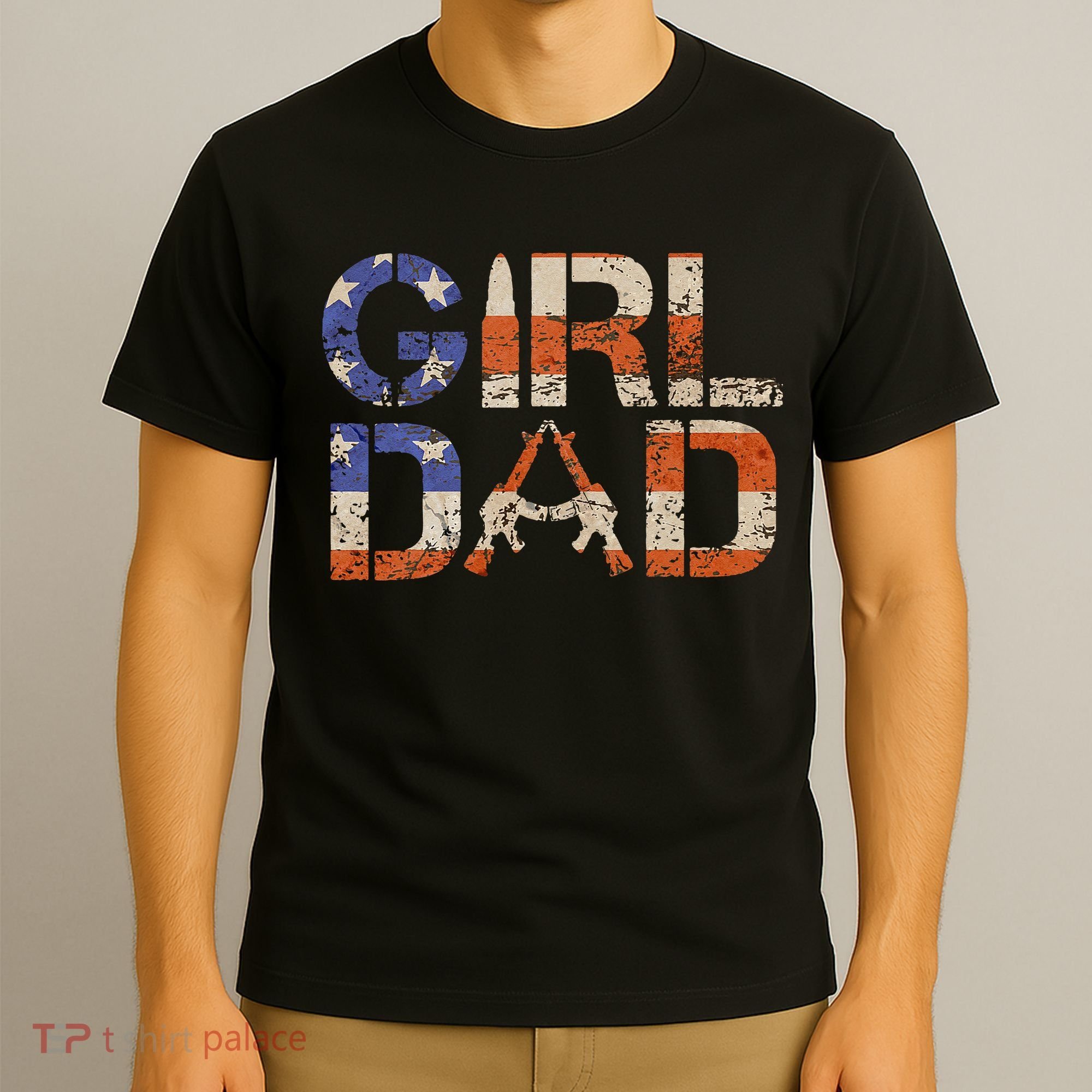 American Girl Dad Her Protector Forever Funny Father Of Gift For Dad T-Shirt