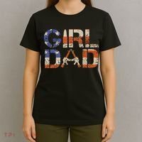 American Girl Dad Her Protector Forever Funny Father Of Gift For Dad T-Shirt thumb 4