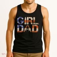 American Girl Dad Her Protector Forever Funny Father Of Gift For Dad Tank Top thumb 3