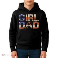 American Girl Dad Her Protector Forever Funny Father Of Gift For Dad Kids Hoodie thumb 4