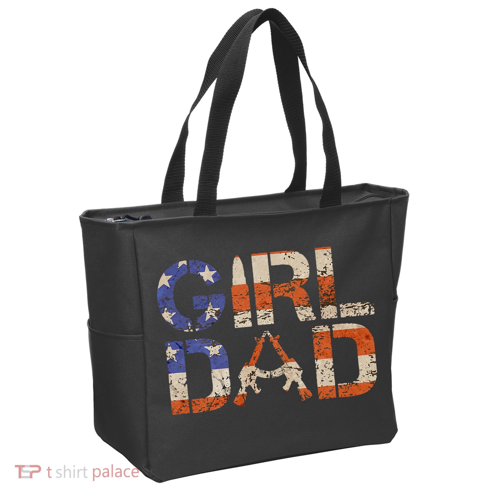 American Girl Dad Her Protector Forever Funny Father Of Gift For Dad Tote Bag
