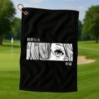 Anime Girl Eyes Cute Golf Towel thumb 1