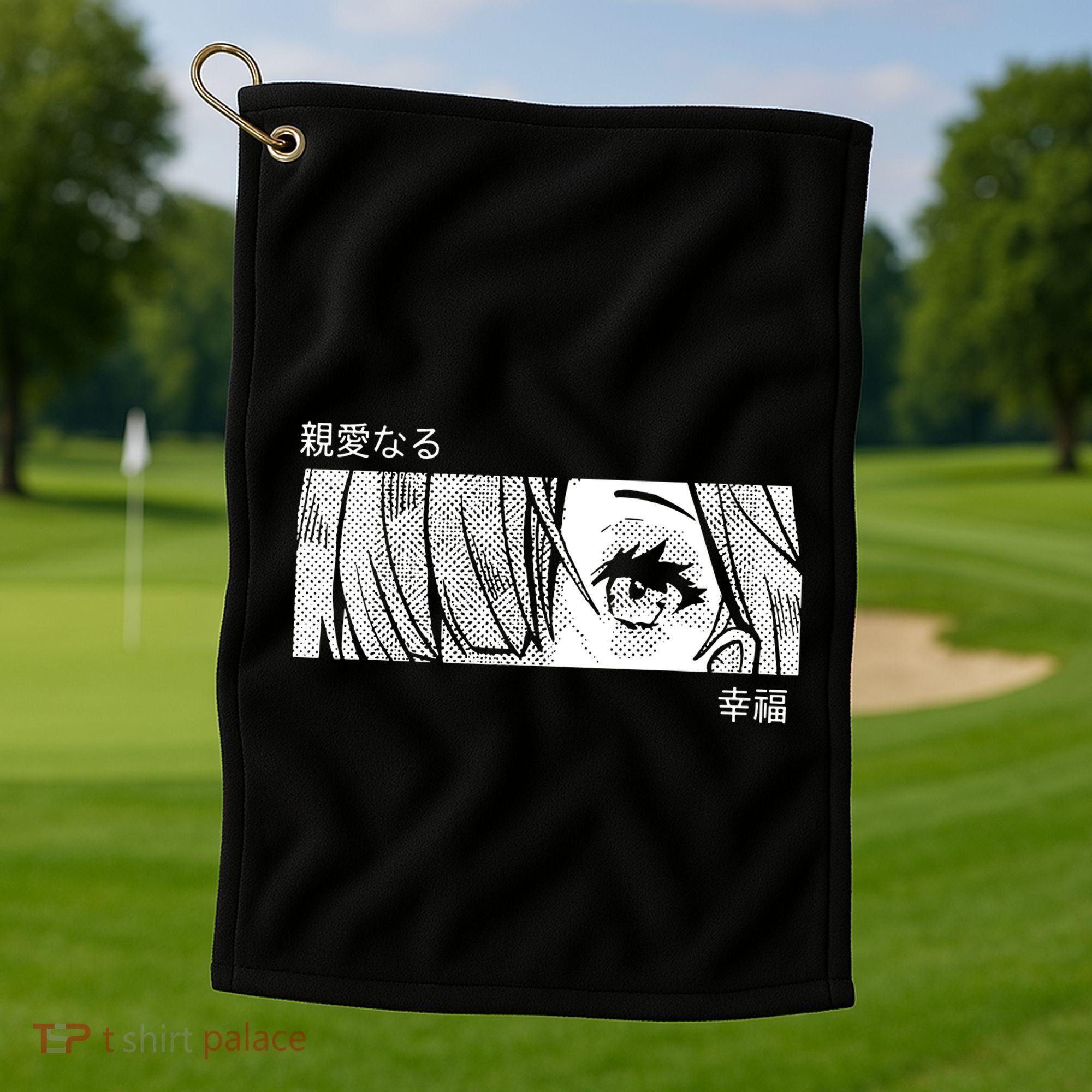 Anime Girl Eyes Cute Golf Towel