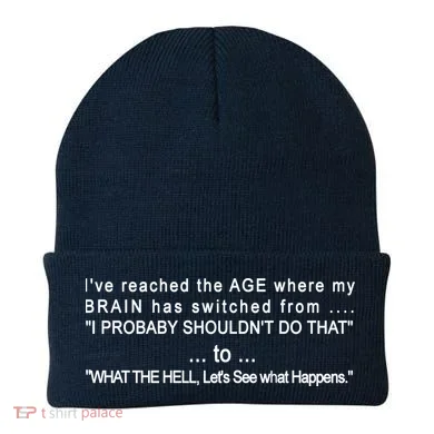 Aged Brain Funny Sarcastic Beanie