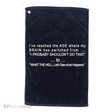 Aged Brain Funny Sarcastic Golf Towel