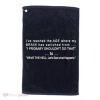 Aged Brain Funny Sarcastic Golf Towel thumb 0