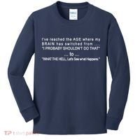 Aged Brain Funny Sarcastic Kids Long Sleeve Shirt thumb 0