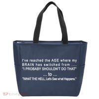 Aged Brain Funny Sarcastic Tote Bag thumb 0