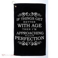 Aged To Perfection Funny Birthday Golf Towel thumb 0