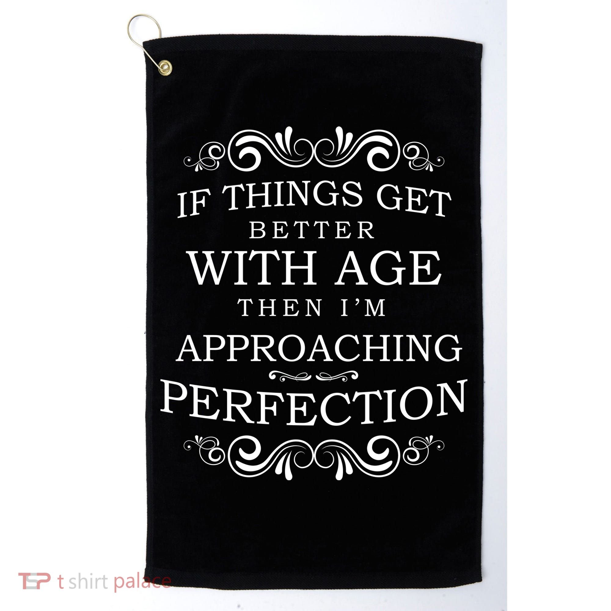 Aged To Perfection Funny Birthday Golf Towel