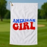 American Girl Fourth Of July Golf Towel thumb 1