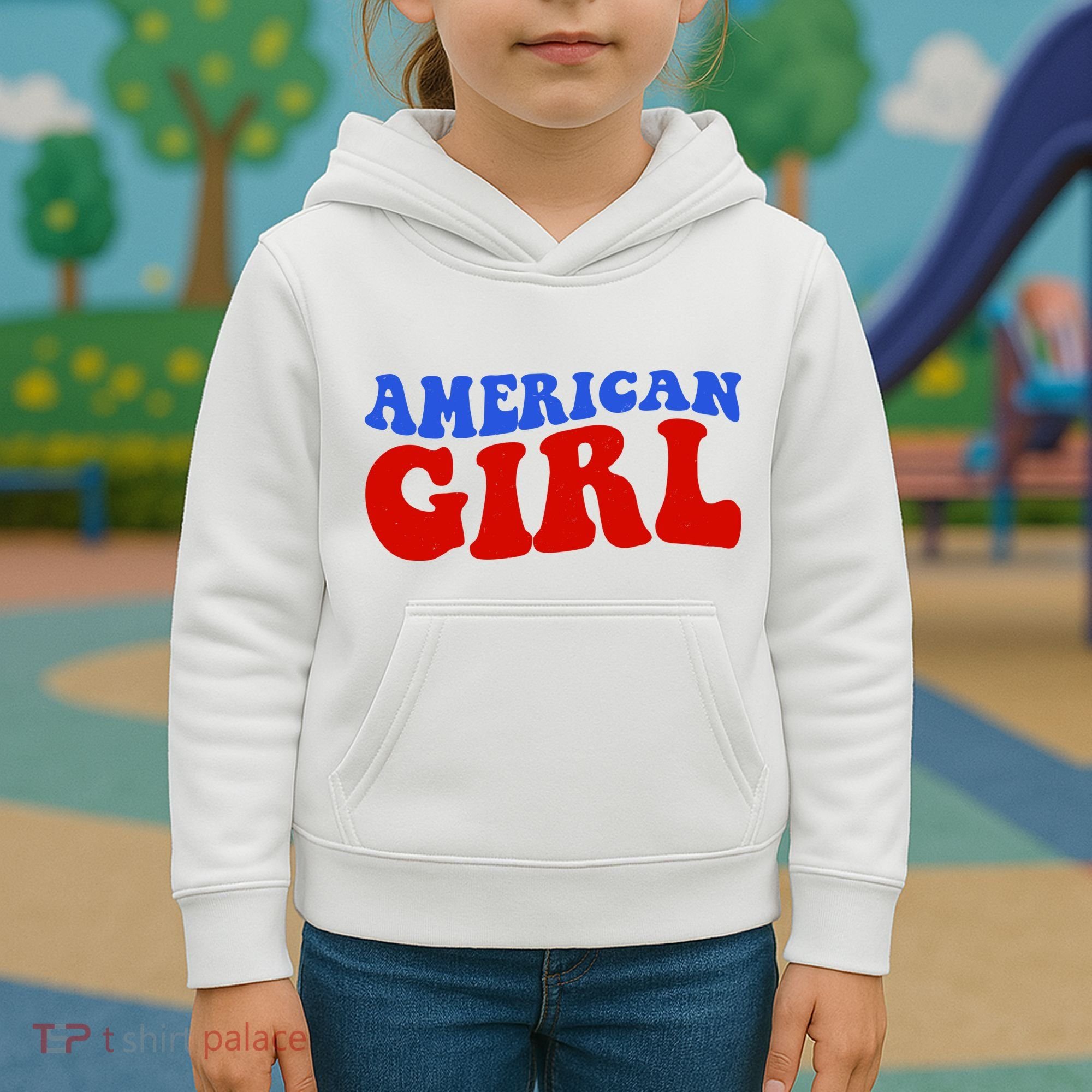 American Girl Fourth Of July Kids Hoodie