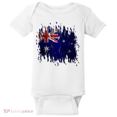 Australia Grunge Flag Baby Bodysuit