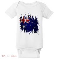 Australia Grunge Flag Baby Bodysuit thumb 0