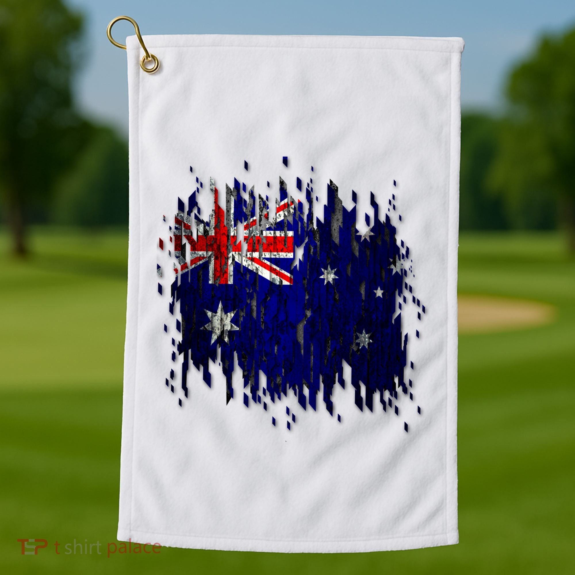 Australia Grunge Flag Golf Towel