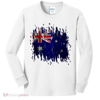 Australia Grunge Flag Kids Long Sleeve Shirt