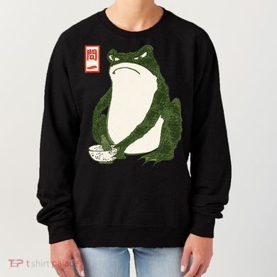 Aesthetic Grumpy Frog Famous Japanese Art Toad Women's Sweatshirt
