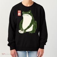 Aesthetic Grumpy Frog Famous Japanese Art Toad Women's Sweatshirt thumb 0