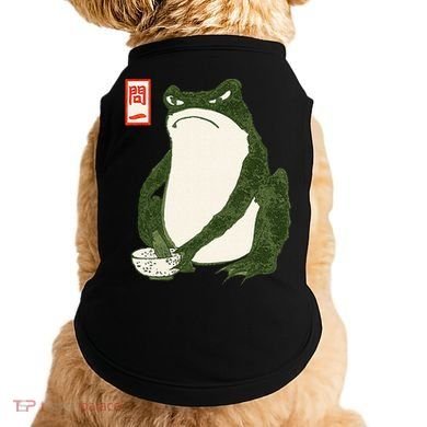 Aesthetic Grumpy Frog Famous Japanese Art Toad Doggie Tank