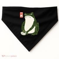Aesthetic Grumpy Frog Famous Japanese Art Toad USA-Made Doggie Bandana thumb 0