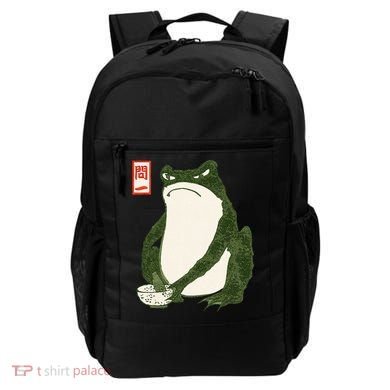 Aesthetic Grumpy Frog Famous Japanese Art Toad Backpack