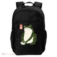 Aesthetic Grumpy Frog Famous Japanese Art Toad Backpack thumb 0