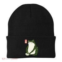 Aesthetic Grumpy Frog Famous Japanese Art Toad Beanie thumb 0