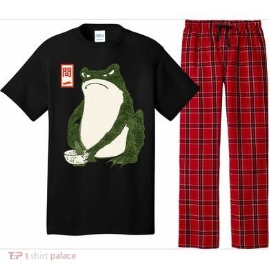 Aesthetic Grumpy Frog Famous Japanese Art Toad Pajama Set