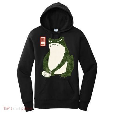 Aesthetic Grumpy Frog Famous Japanese Art Toad Women's Hoodie