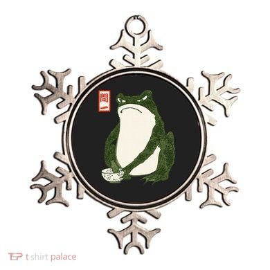 Aesthetic Grumpy Frog Famous Japanese Art Toad Ornament