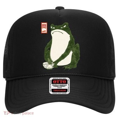 Aesthetic Grumpy Frog Famous Japanese Art Toad Hat