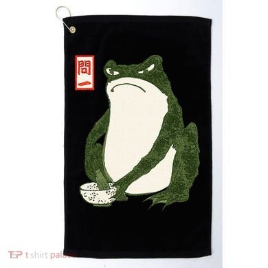 Aesthetic Grumpy Frog Famous Japanese Art Toad Golf Towel