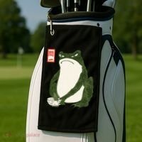 Aesthetic Grumpy Frog Famous Japanese Art Toad Golf Towel thumb 2