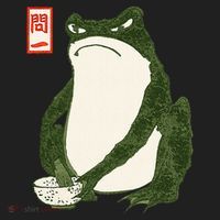 Aesthetic Grumpy Frog Famous Japanese Art Toad Golf Towel thumb 3