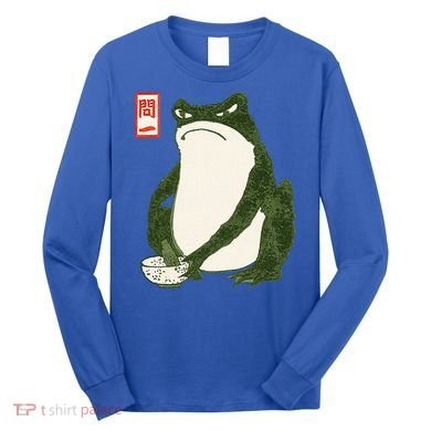 Aesthetic Grumpy Frog Famous Japanese Art Toad Long Sleeve Shirt