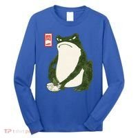 Aesthetic Grumpy Frog Famous Japanese Art Toad Long Sleeve Shirt thumb 0