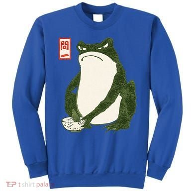Aesthetic Grumpy Frog Famous Japanese Art Toad Sweatshirt