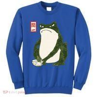 Aesthetic Grumpy Frog Famous Japanese Art Toad Sweatshirt thumb 0