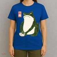 Aesthetic Grumpy Frog Famous Japanese Art Toad T-Shirt thumb 4