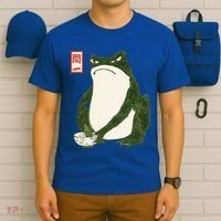 Aesthetic Grumpy Frog Famous Japanese Art Toad T-Shirt thumb 6
