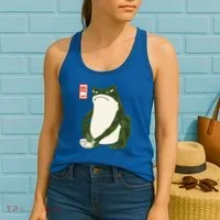Aesthetic Grumpy Frog Famous Japanese Art Toad Women's Tank Top thumb 2