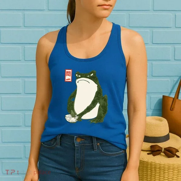 Aesthetic Grumpy Frog Famous Japanese Art Toad Women's Tank Top