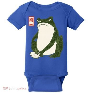 Aesthetic Grumpy Frog Famous Japanese Art Toad Baby Bodysuit