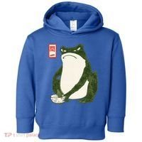 Aesthetic Grumpy Frog Famous Japanese Art Toad Toddler Hoodie thumb 0