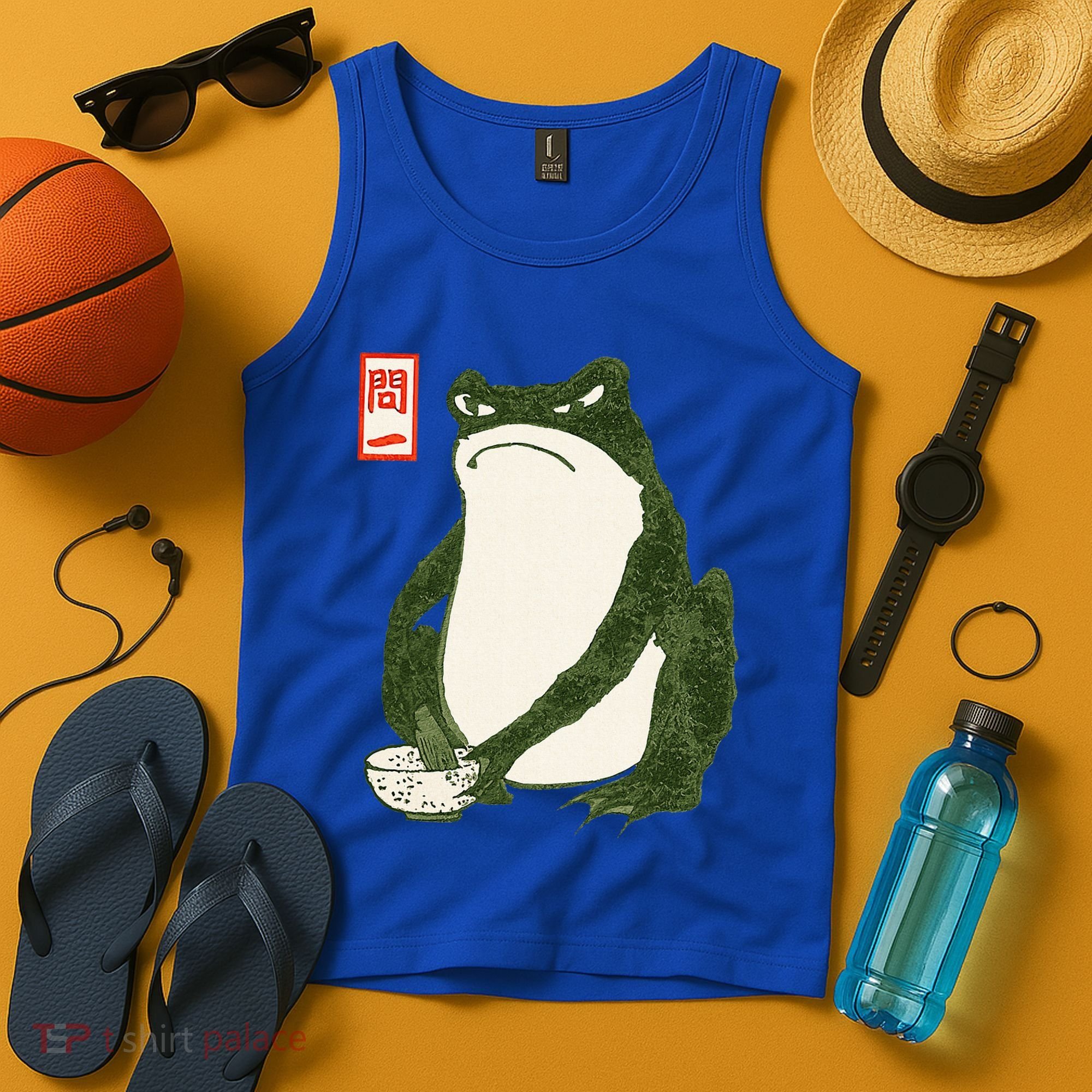 Aesthetic Grumpy Frog Famous Japanese Art Toad Tank Top