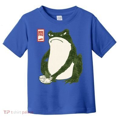 Aesthetic Grumpy Frog Famous Japanese Art Toad Toddler T-Shirt
