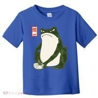 Aesthetic Grumpy Frog Famous Japanese Art Toad Toddler T-Shirt thumb 0